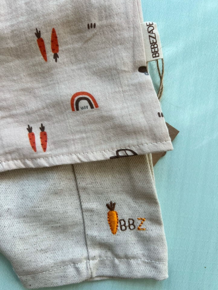 MİO Mini Erkek Keten Havuçlu Takım