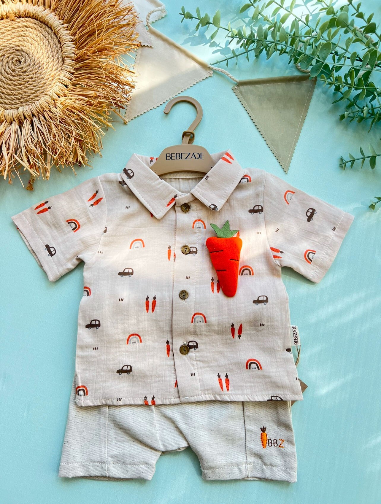 MİO Mini Erkek Keten Havuçlu Takım