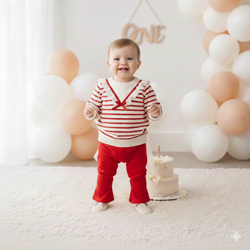 Floral Çizgili 2’li Takım