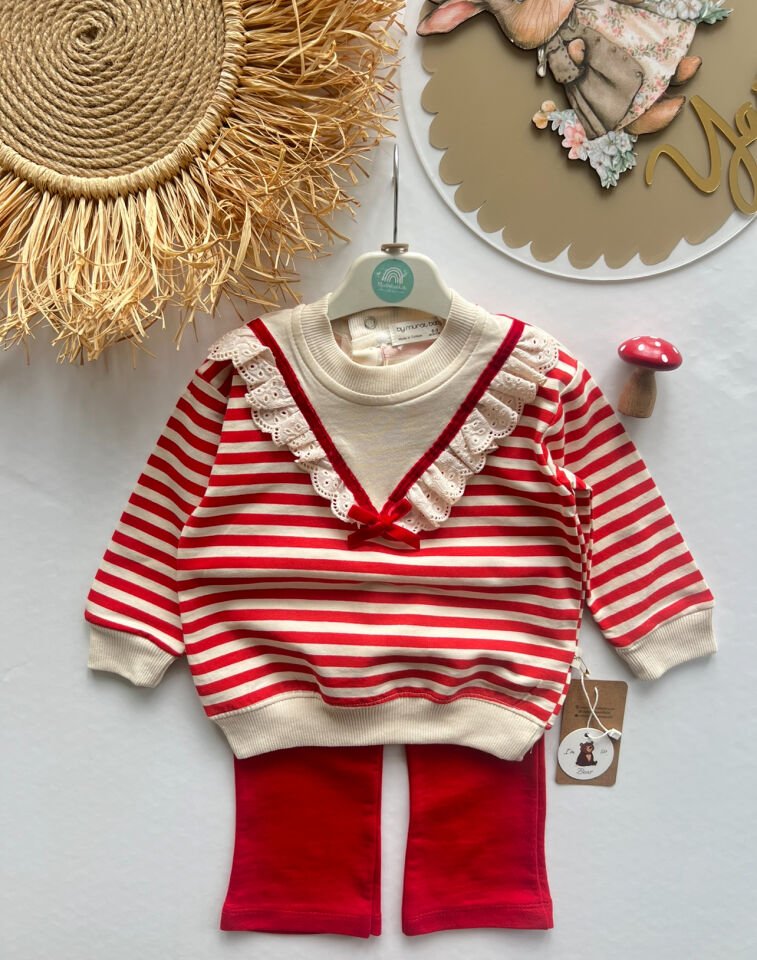 Floral Çizgili 2’li Takım