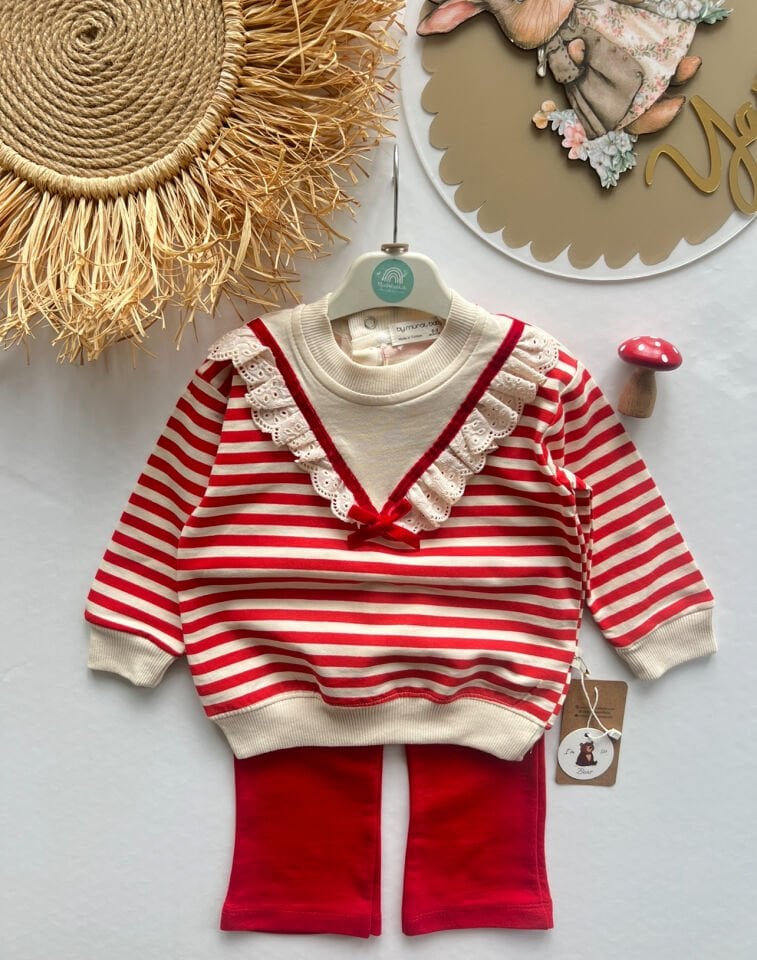 Floral Çizgili 2’li Takım